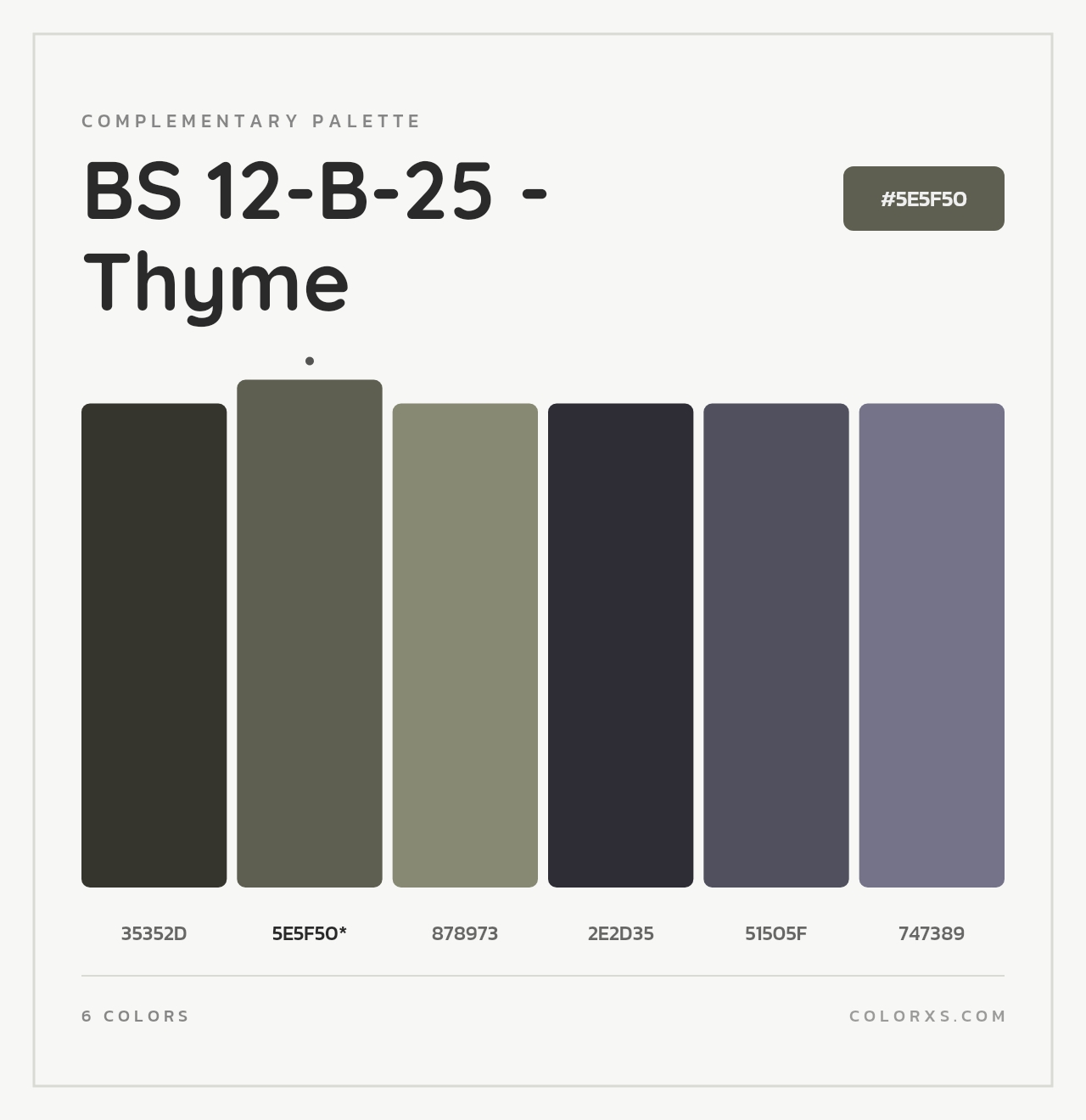 BS 12-B-25 - Thyme - Complementary Color Palette