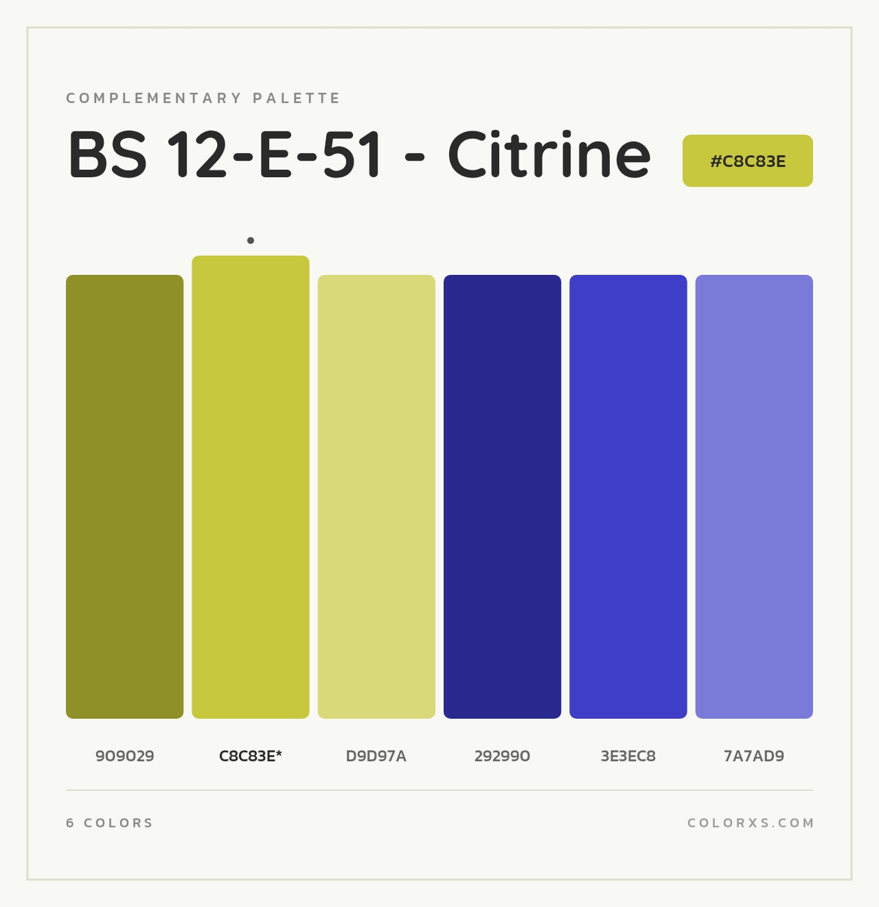 BS 12-E-51 - Citrine - Complementary Color Palette