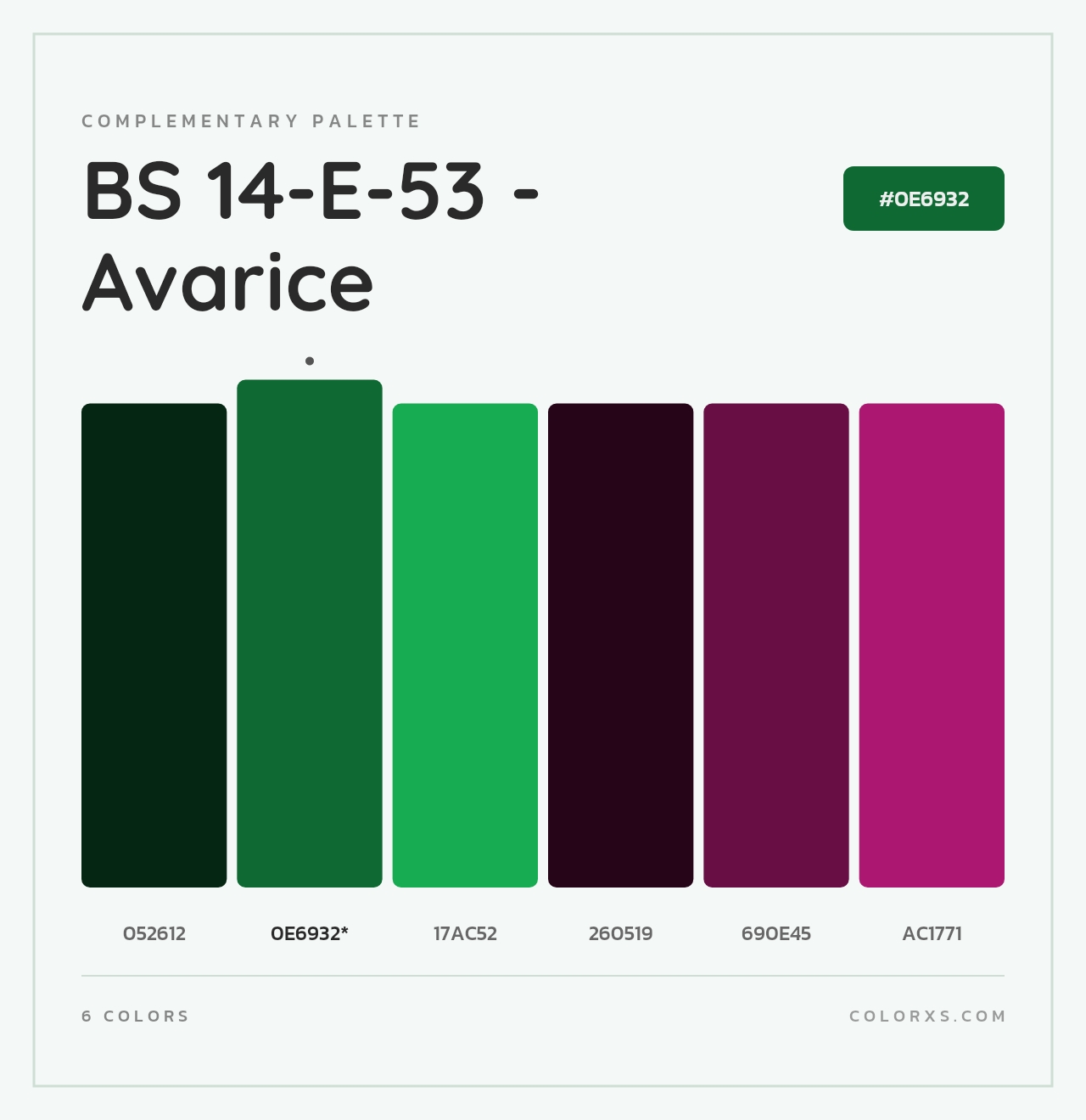 BS 14-E-53 - Avarice - Complementary Color Palette