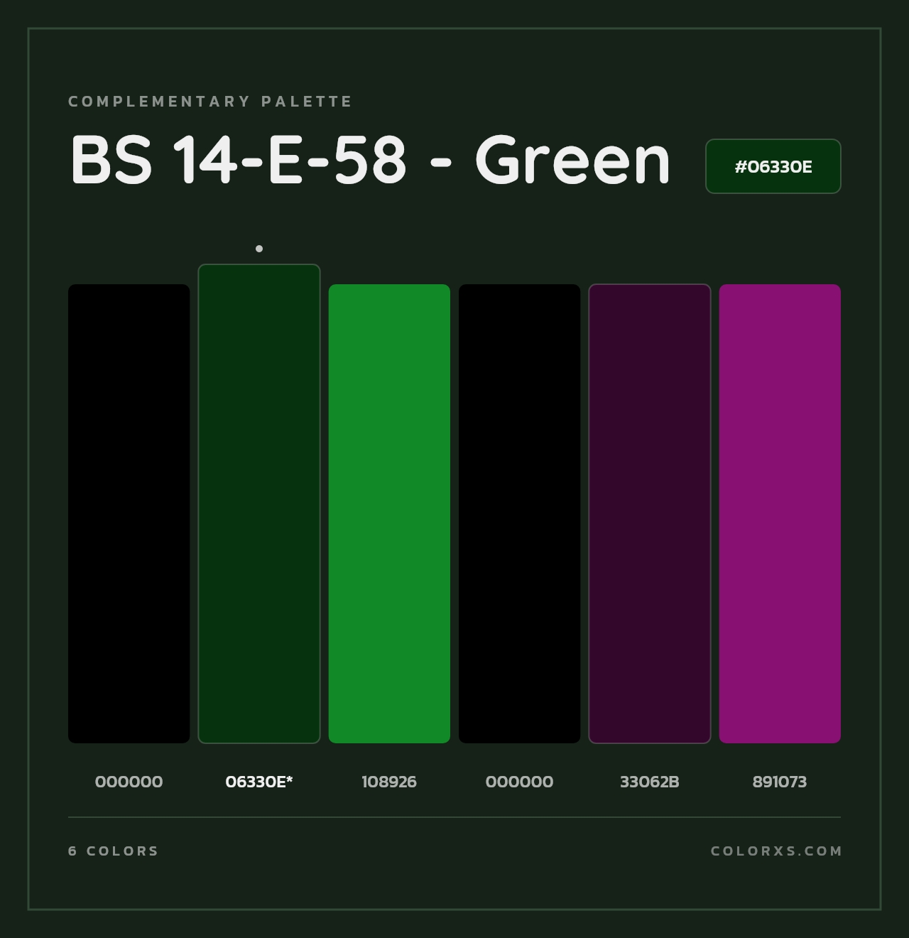 BS 14-E-58 - Green - Complementary Color Palette