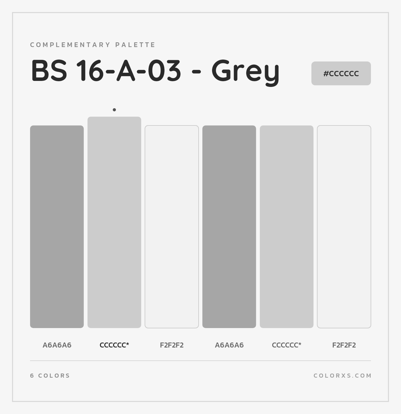 BS 16-A-03 - Grey - Complementary Color Palette