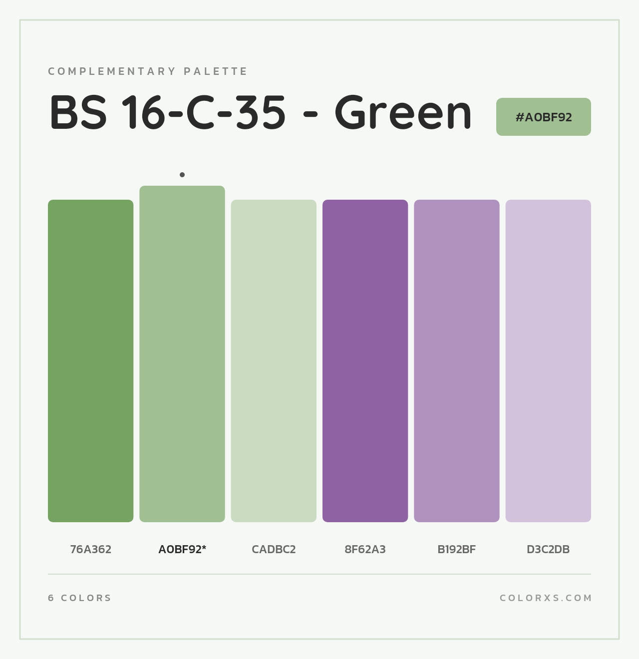 BS 16-C-35 - Green - Complementary Color Palette