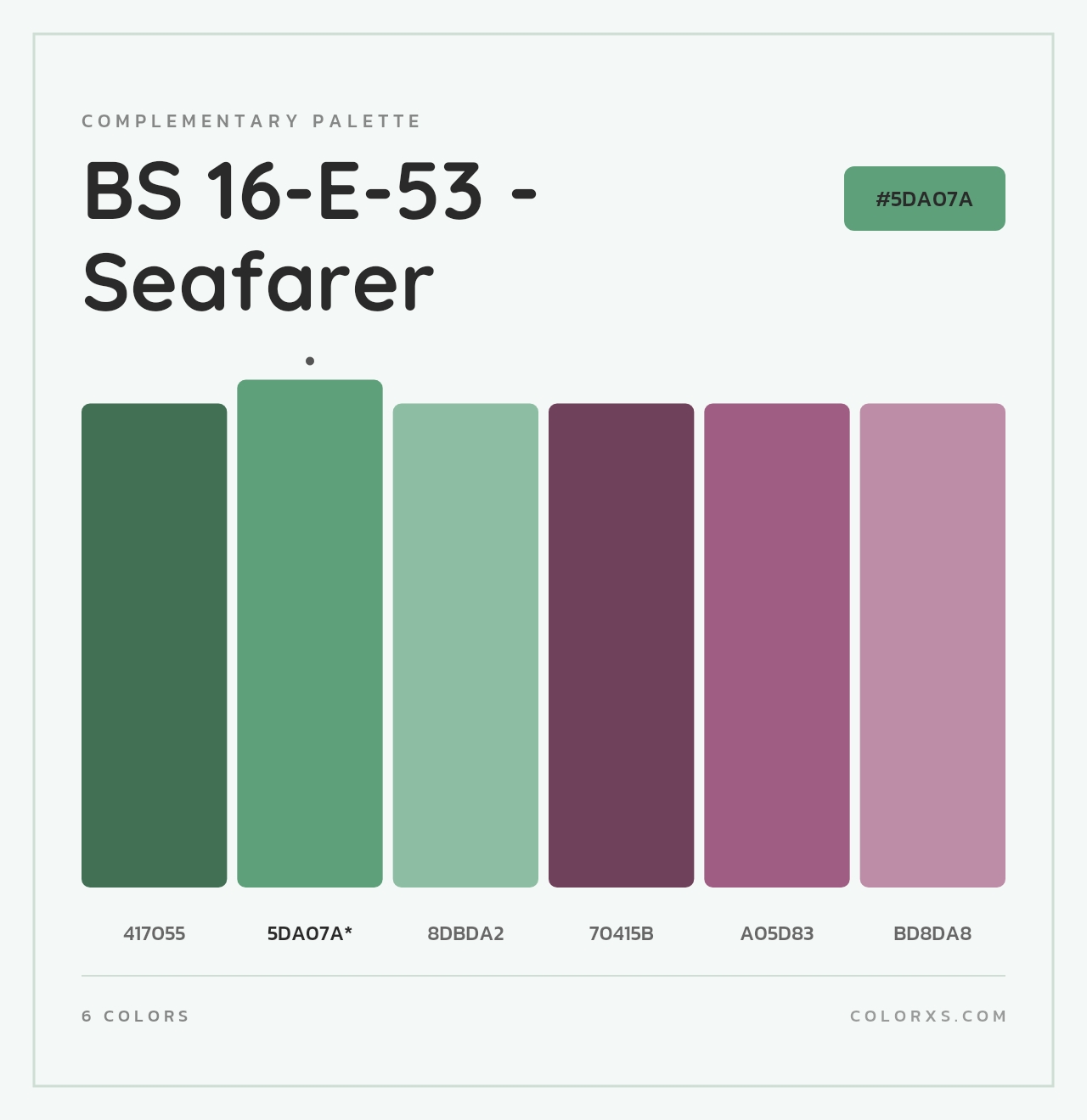 BS 16-E-53 - Seafarer - Complementary Color Palette