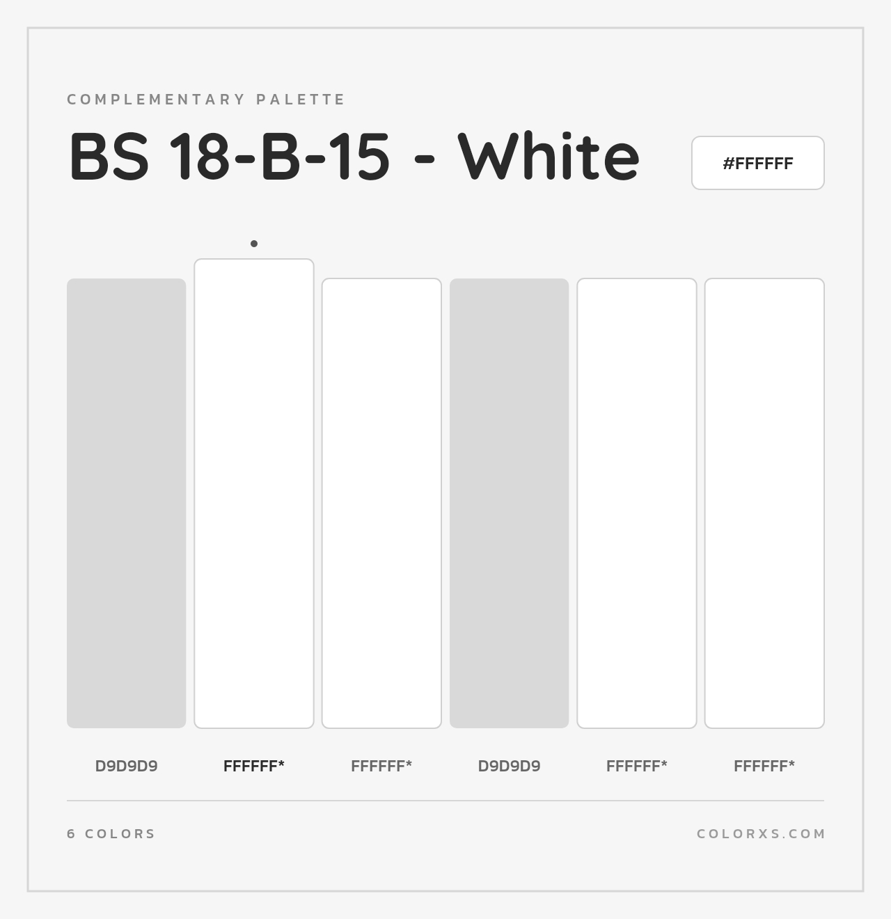 BS 18-B-15 - White - Complementary Color Palette