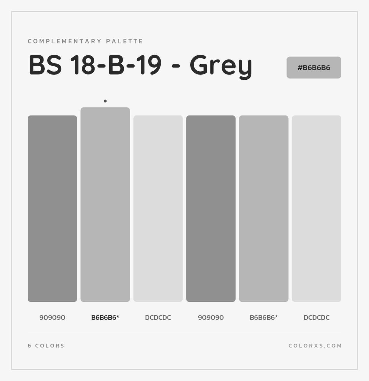 BS 18-B-19 - Grey - Complementary Color Palette