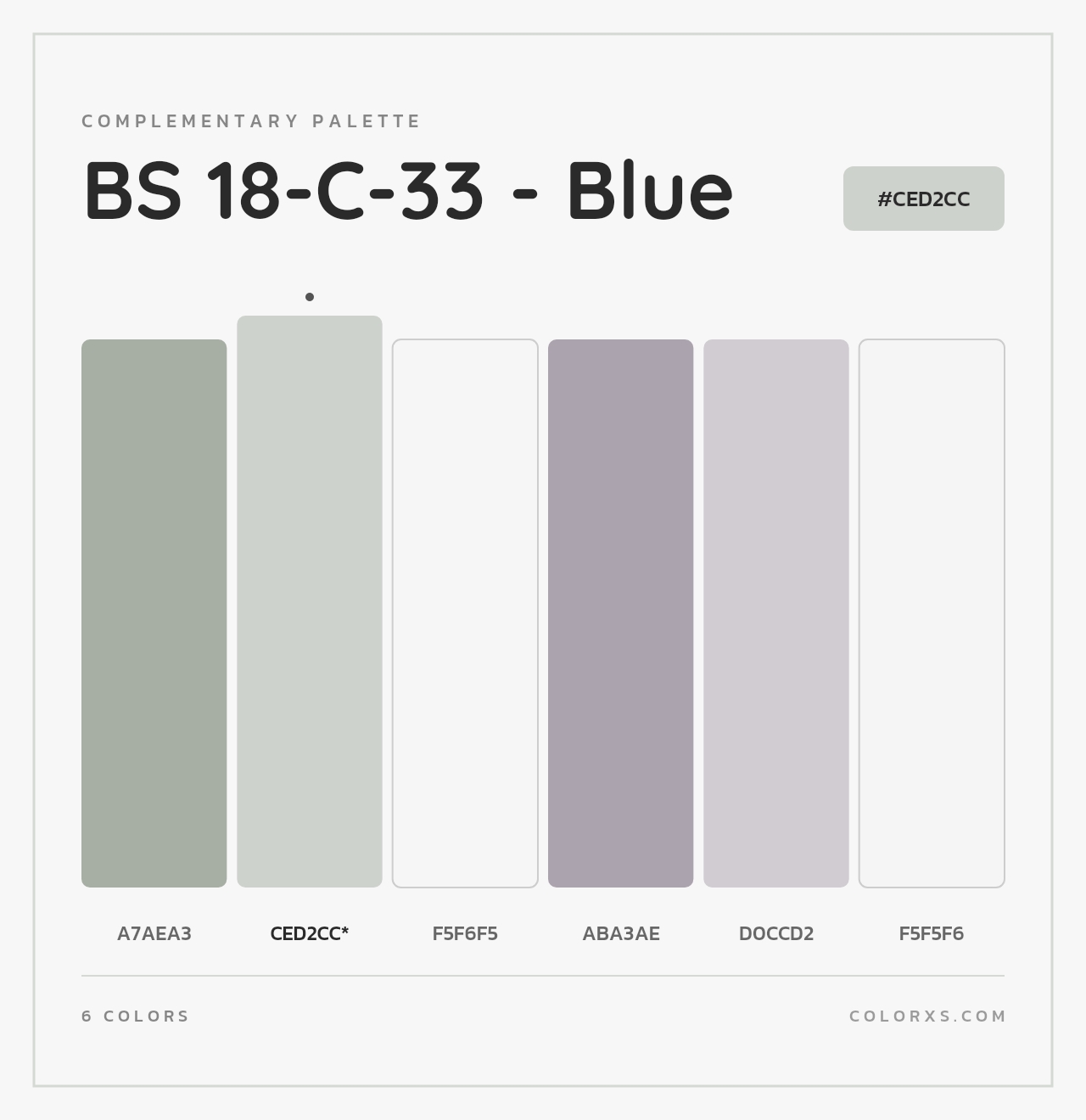 BS 18-C-33 - Blue - Complementary Color Palette