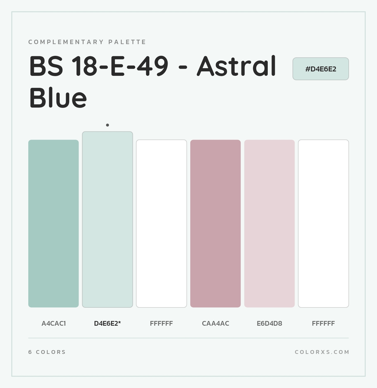 BS 18-E-49 - Astral Blue - Complementary Color Palette