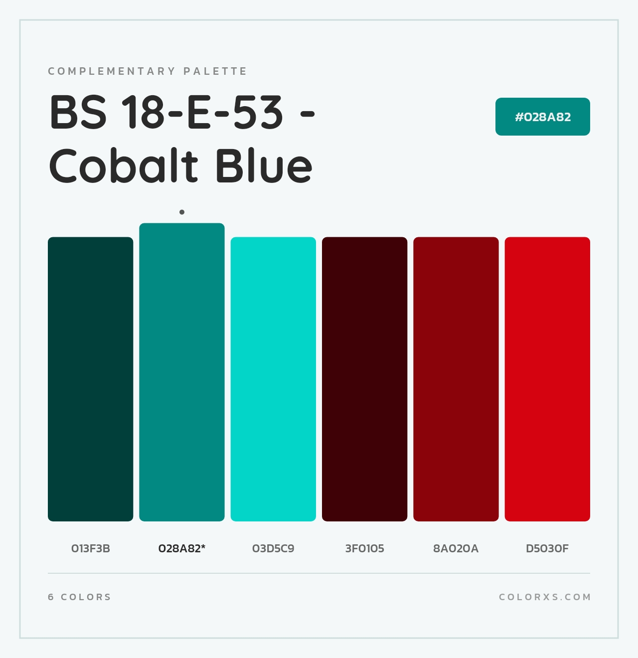 BS 18-E-53 - Cobalt Blue - Complementary Color Palette