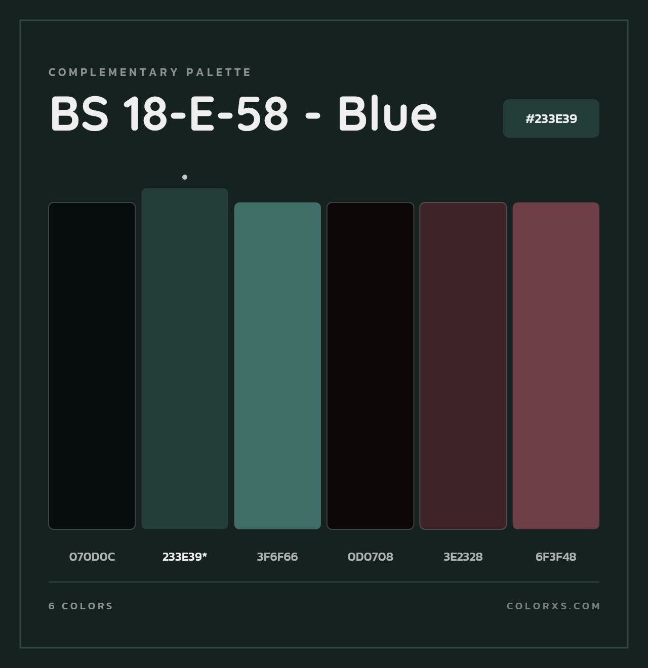 BS 18-E-58 - Blue - Complementary Color Palette