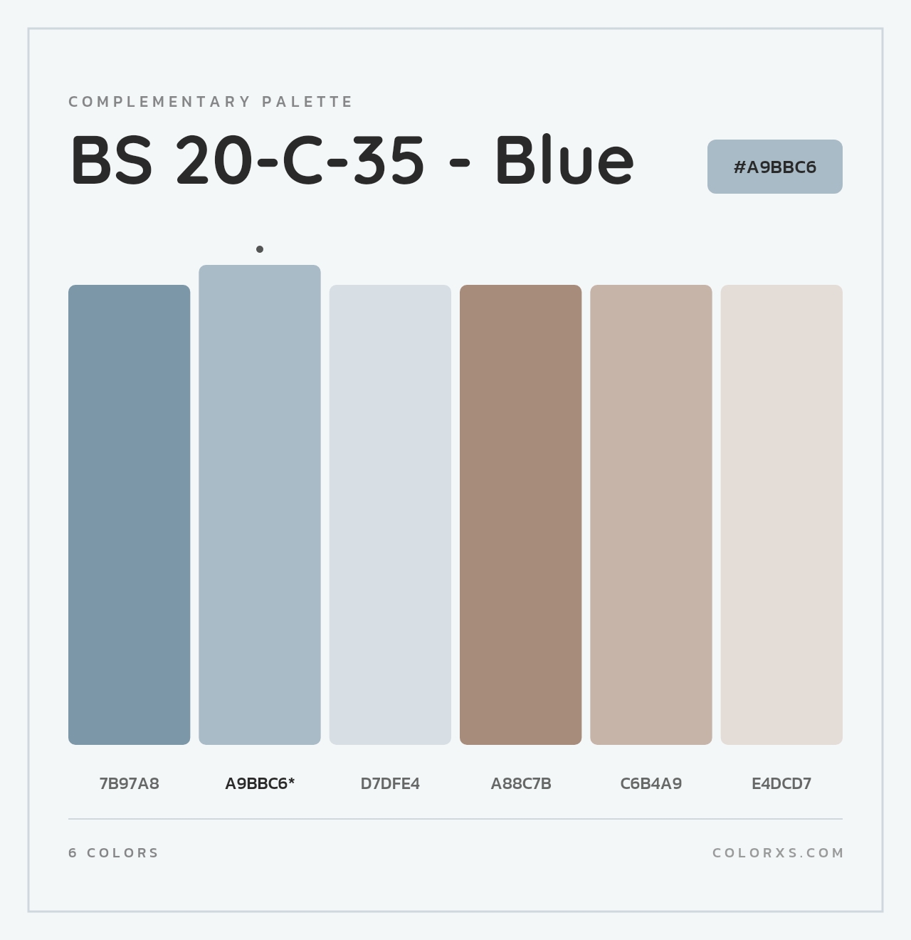 BS 20-C-35 - Blue - Complementary Color Palette