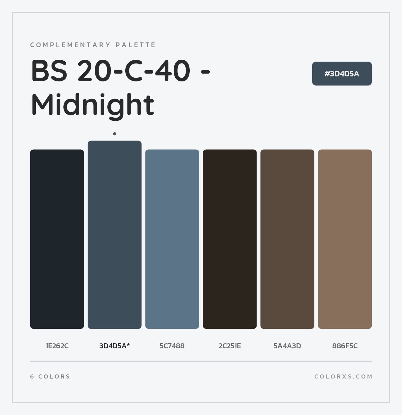 BS 20-C-40 - Midnight - Complementary Color Palette