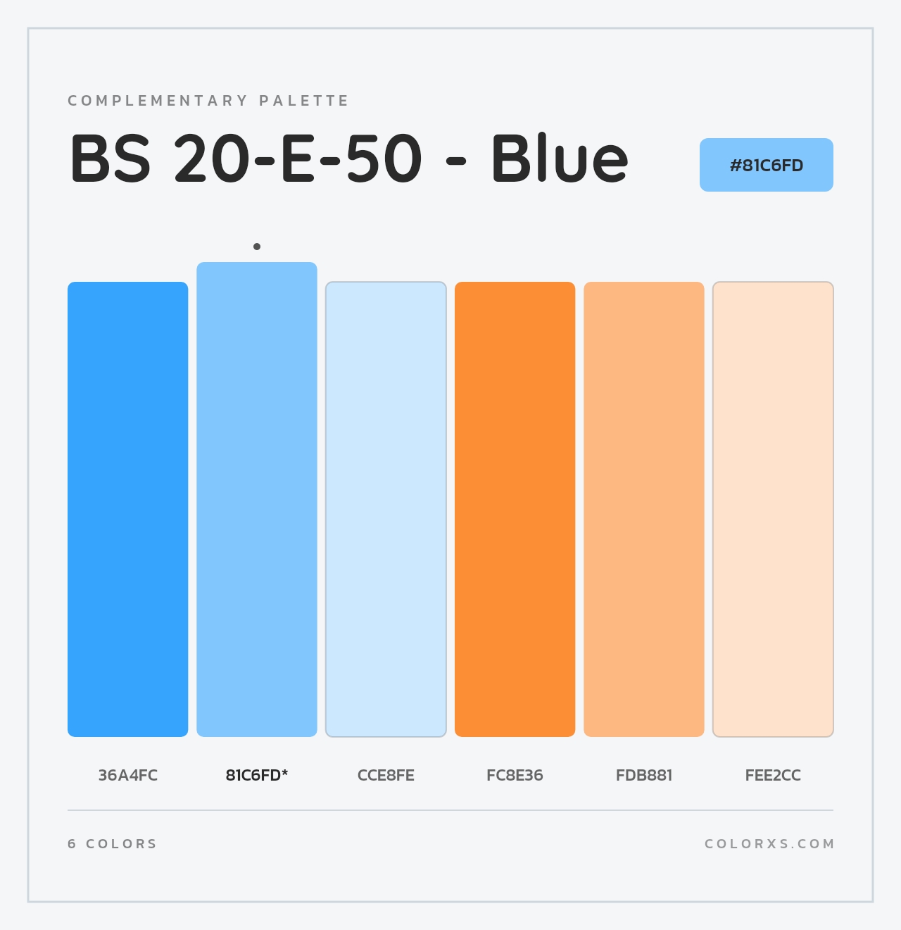 BS 20-E-50 - Blue - Complementary Color Palette