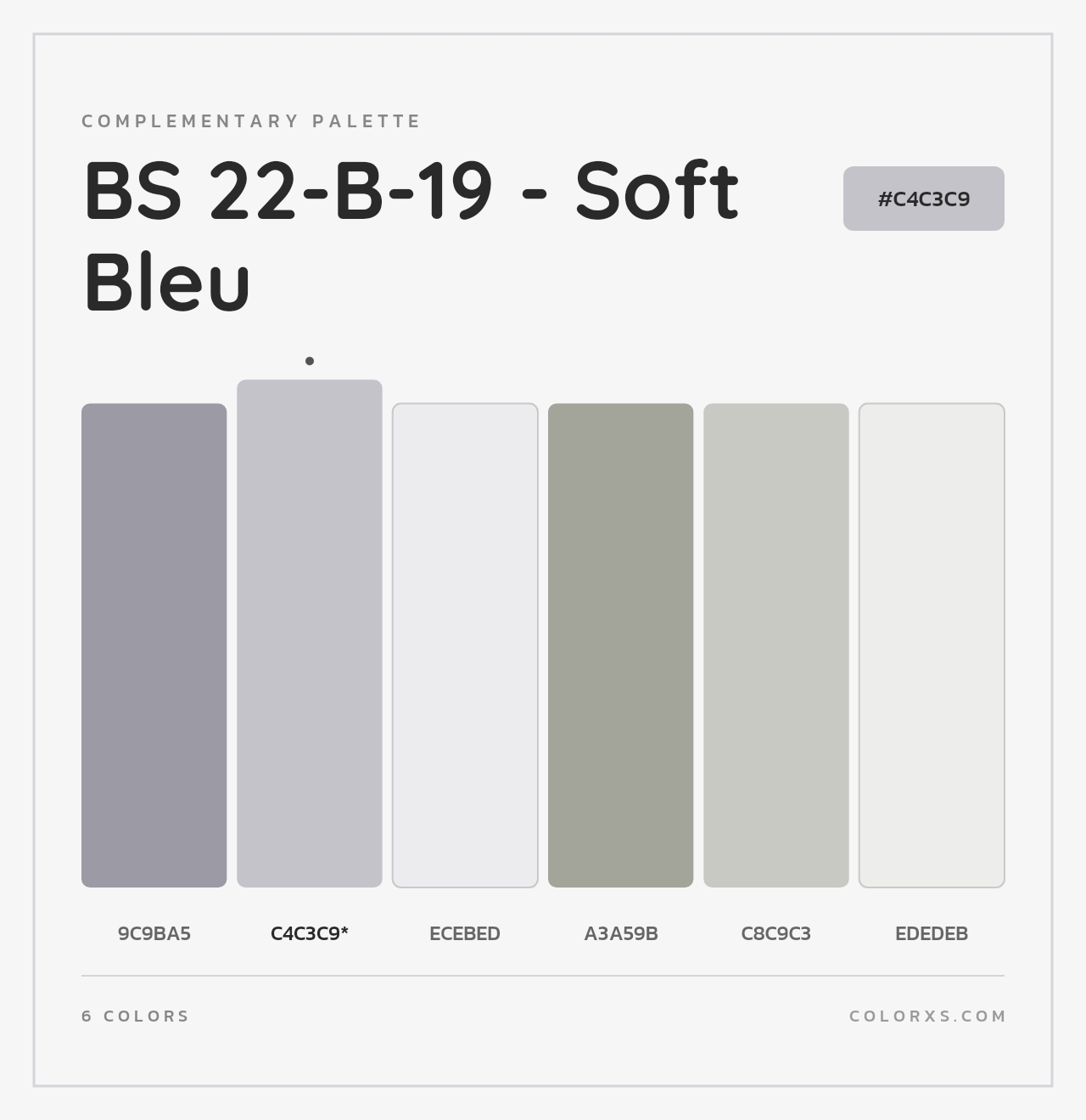 BS 22-B-19 - Soft Bleu - Complementary Color Palette