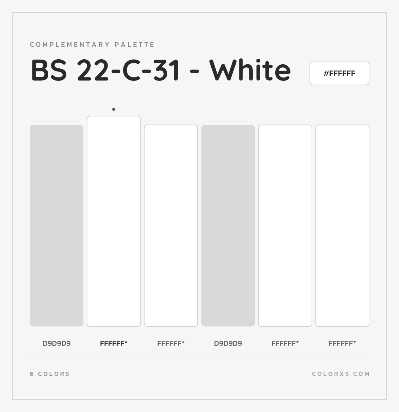 BS 22-C-31 - White - Complementary Color Palette