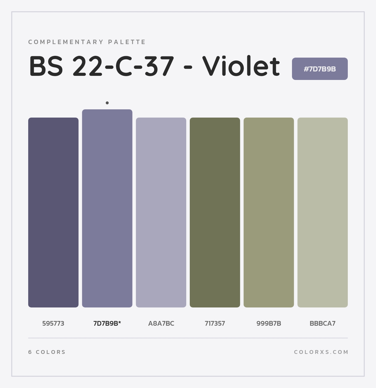 BS 22-C-37 - Violet - Complementary Color Palette