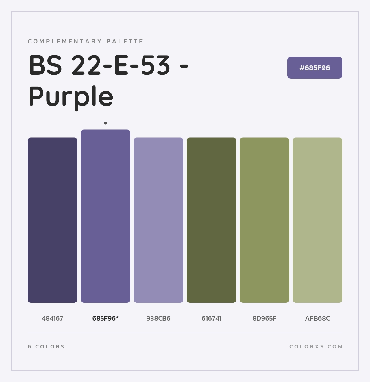 BS 22-E-53 - Purple - Complementary Color Palette