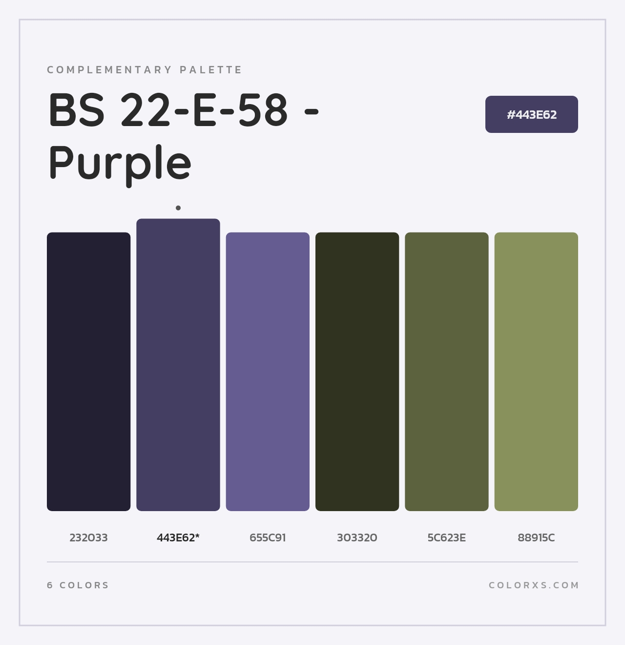 BS 22-E-58 - Purple - Complementary Color Palette