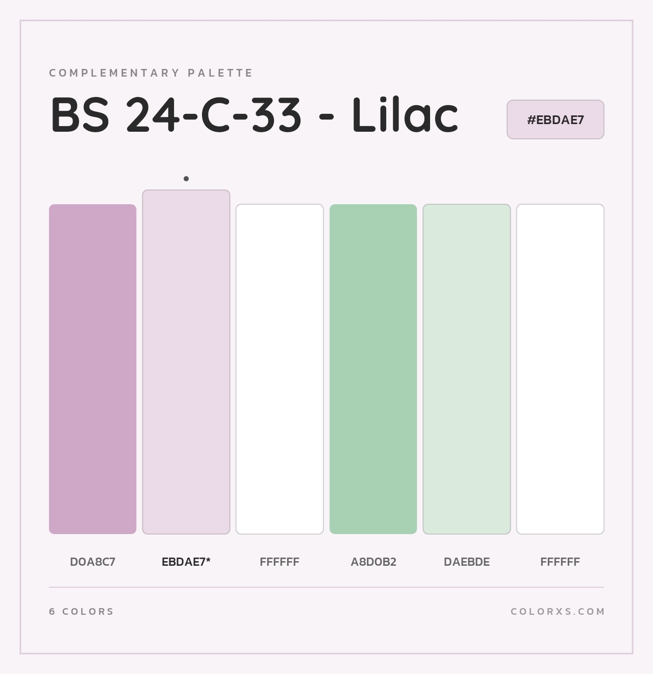 BS 24-C-33 - Lilac - Complementary Color Palette
