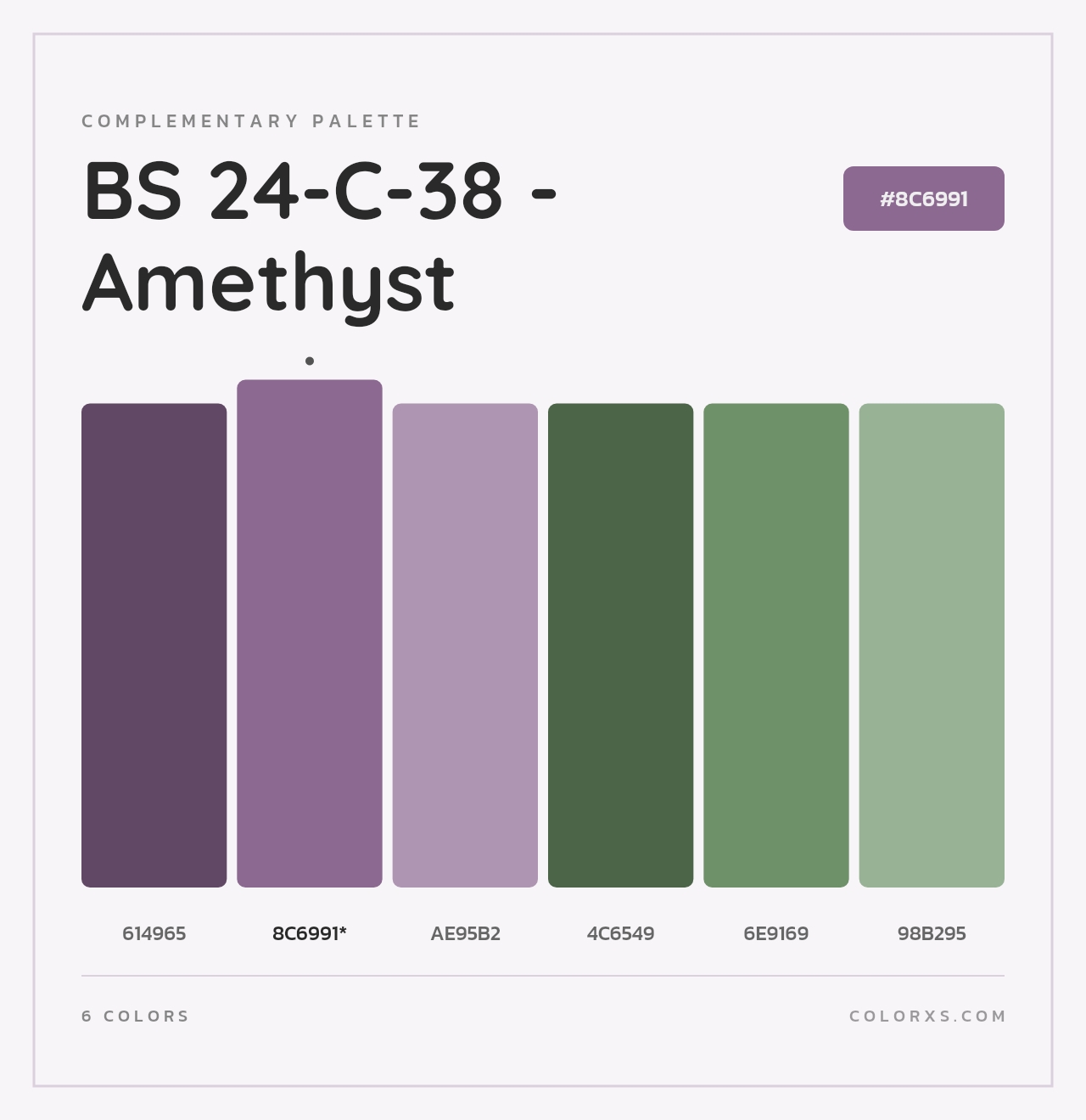 BS 24-C-38 - Amethyst - Complementary Color Palette
