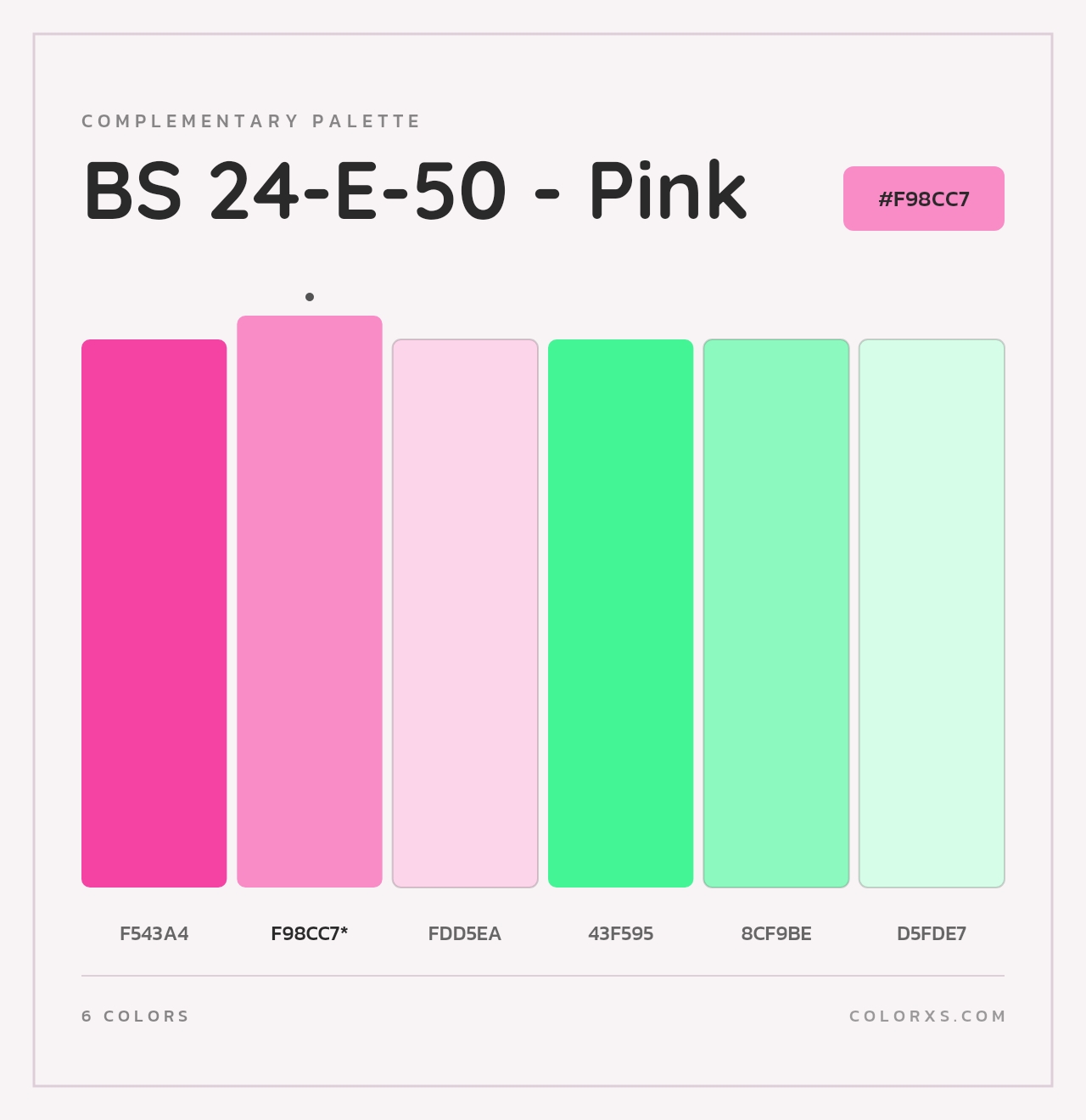 BS 24-E-50 - Pink - Complementary Color Palette