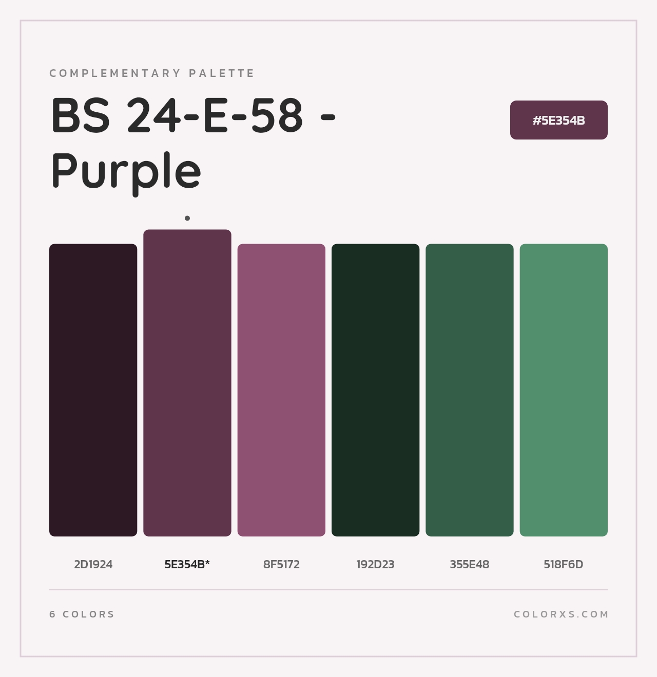BS 24-E-58 - Purple - Complementary Color Palette