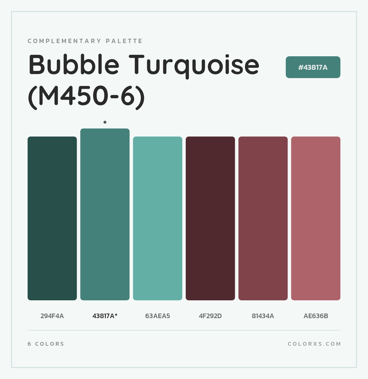 Bubble Turquoise (M450-6) - Complementary Color Palette