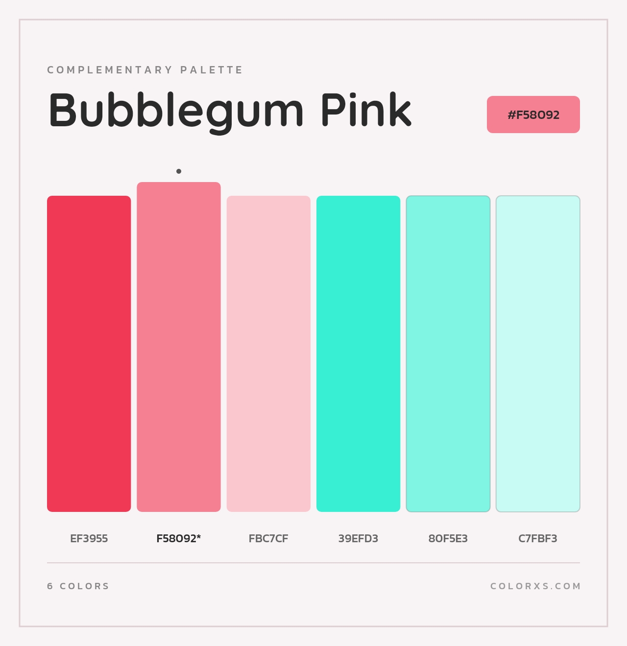 Bubblegum Pink - Complementary Color Palette
