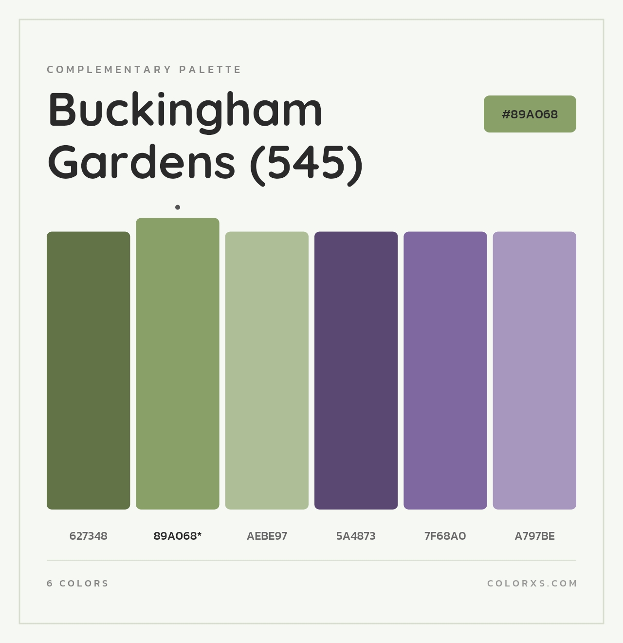 Buckingham Gardens (545) - Complementary Color Palette