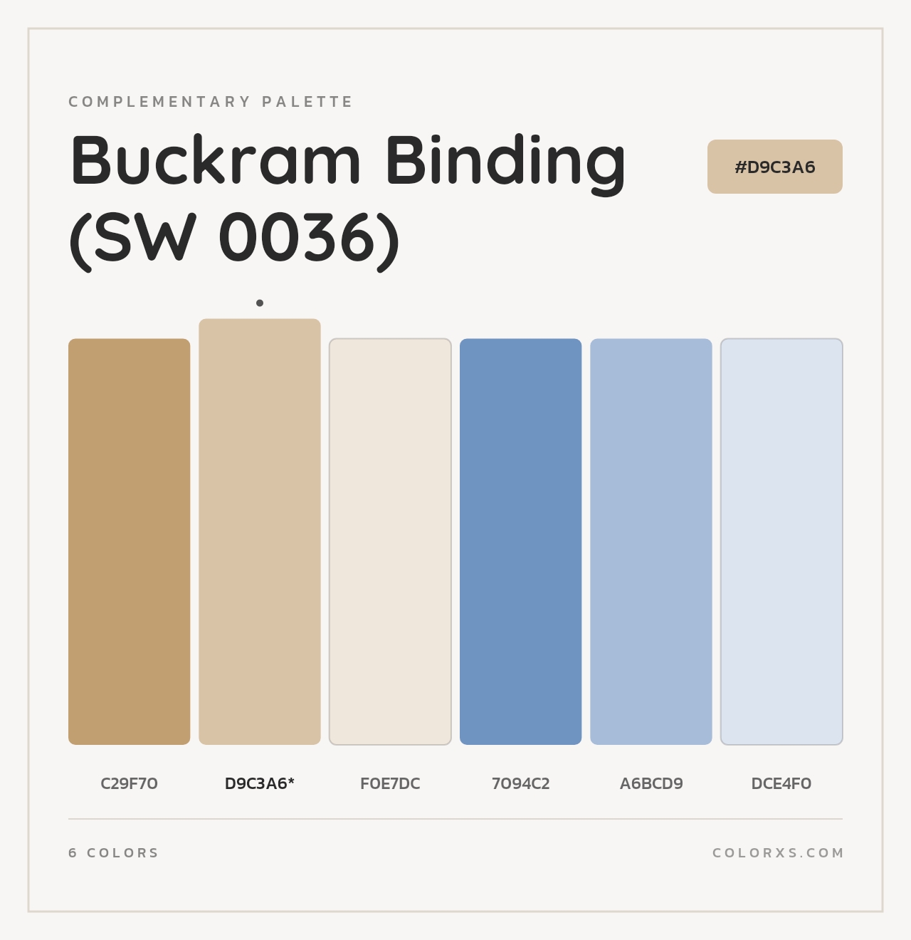 Buckram Binding (SW 0036) - Complementary Color Palette