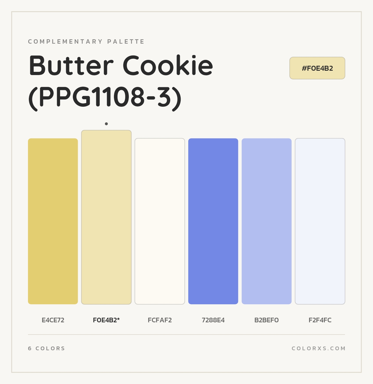 Butter Cookie (PPG1108-3) - Complementary Color Palette