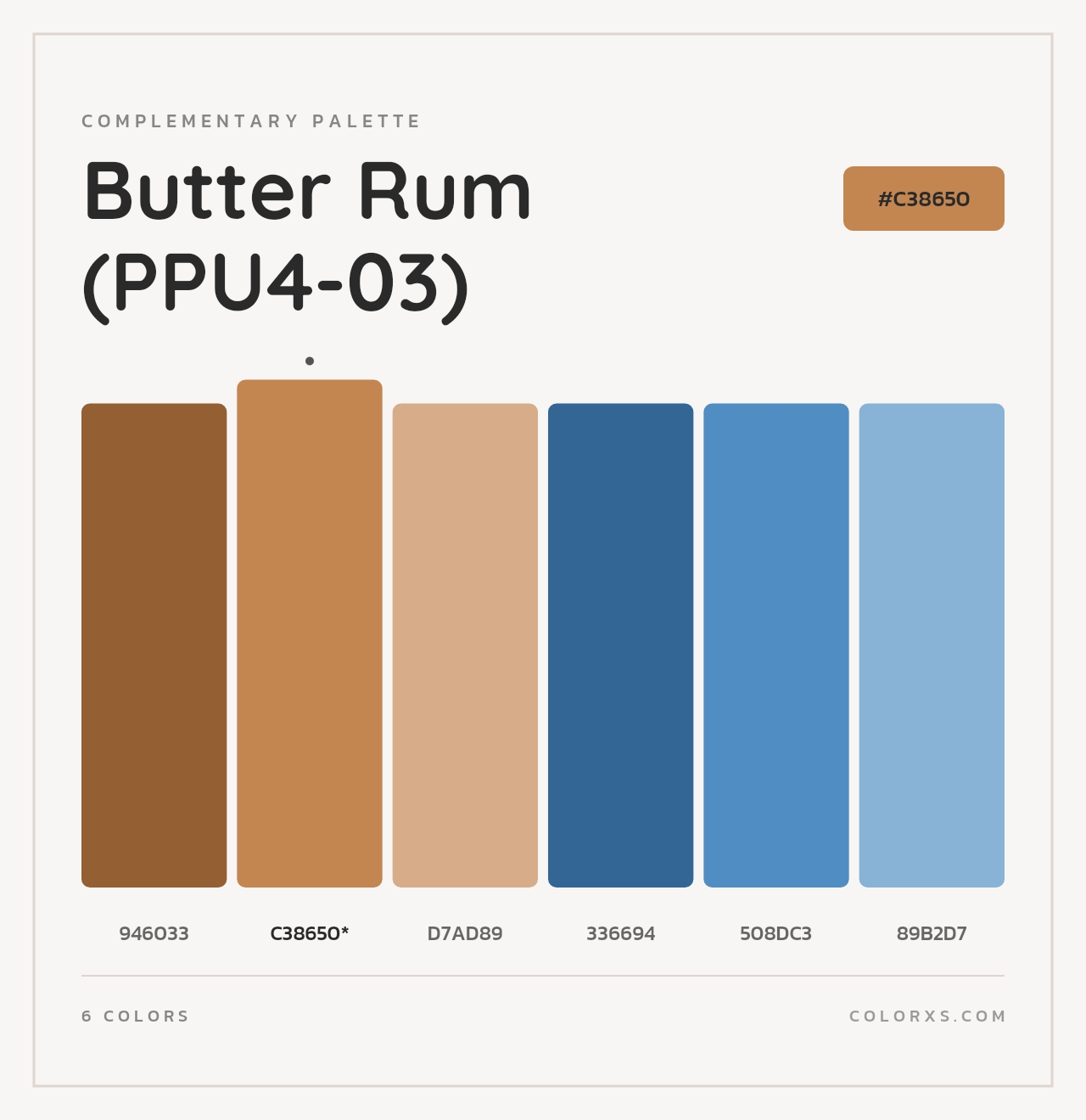 Butter Rum (PPU4-03) - Complementary Color Palette