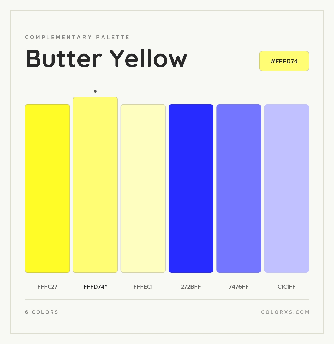 Butter Yellow - Complementary Color Palette