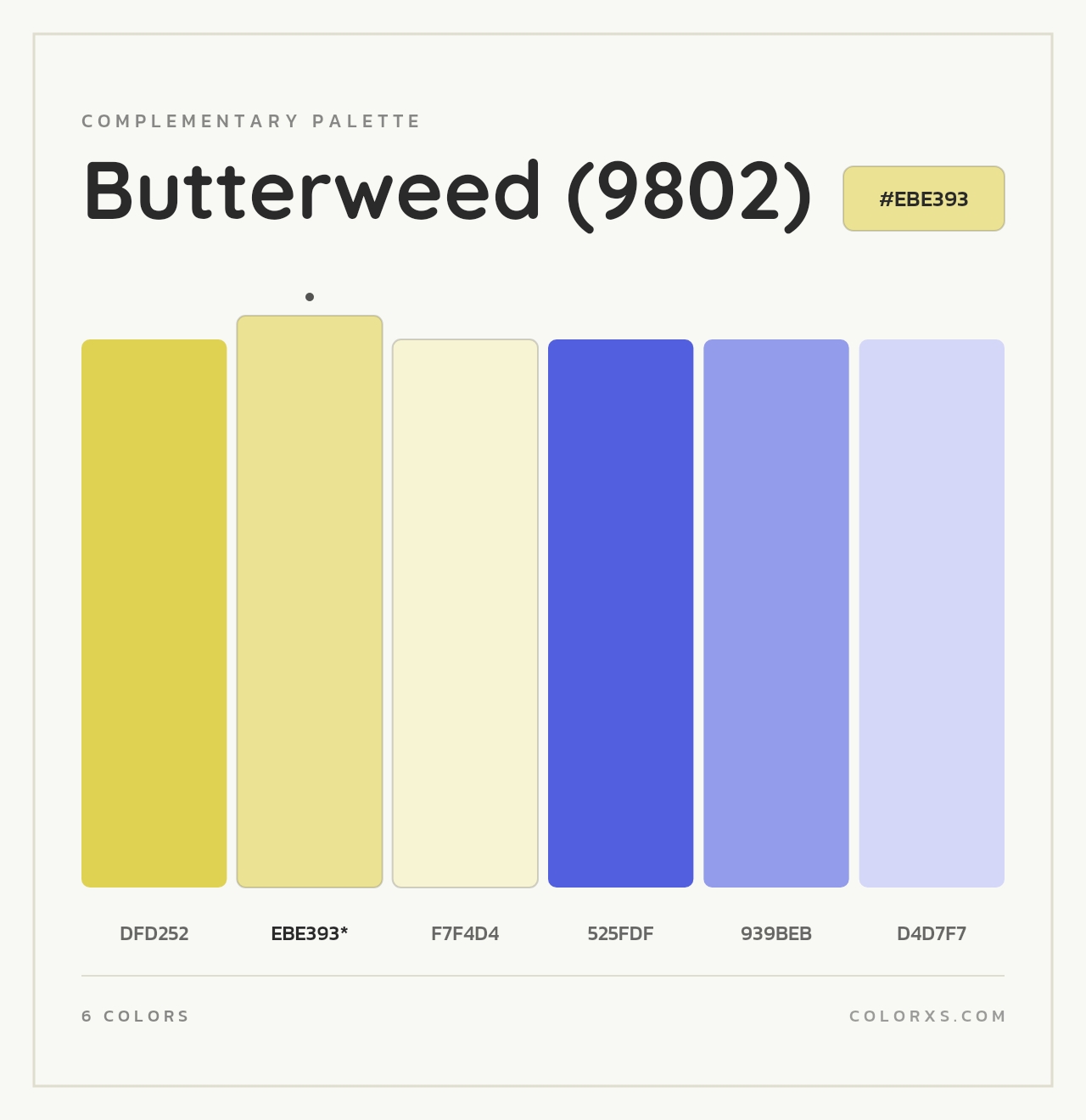 Butterweed (9802) - Complementary Color Palette