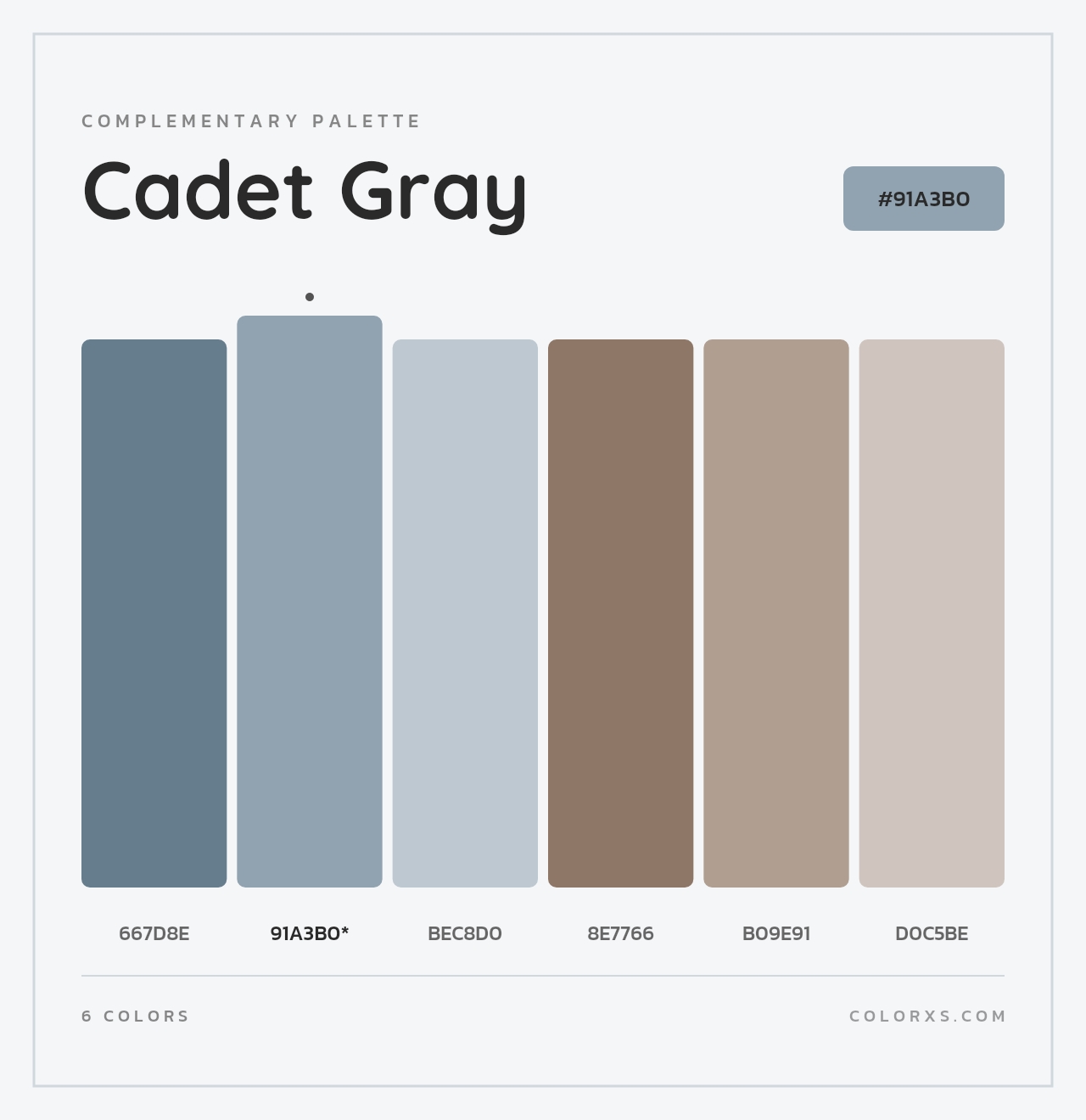 Cadet Gray - Complementary Color Palette