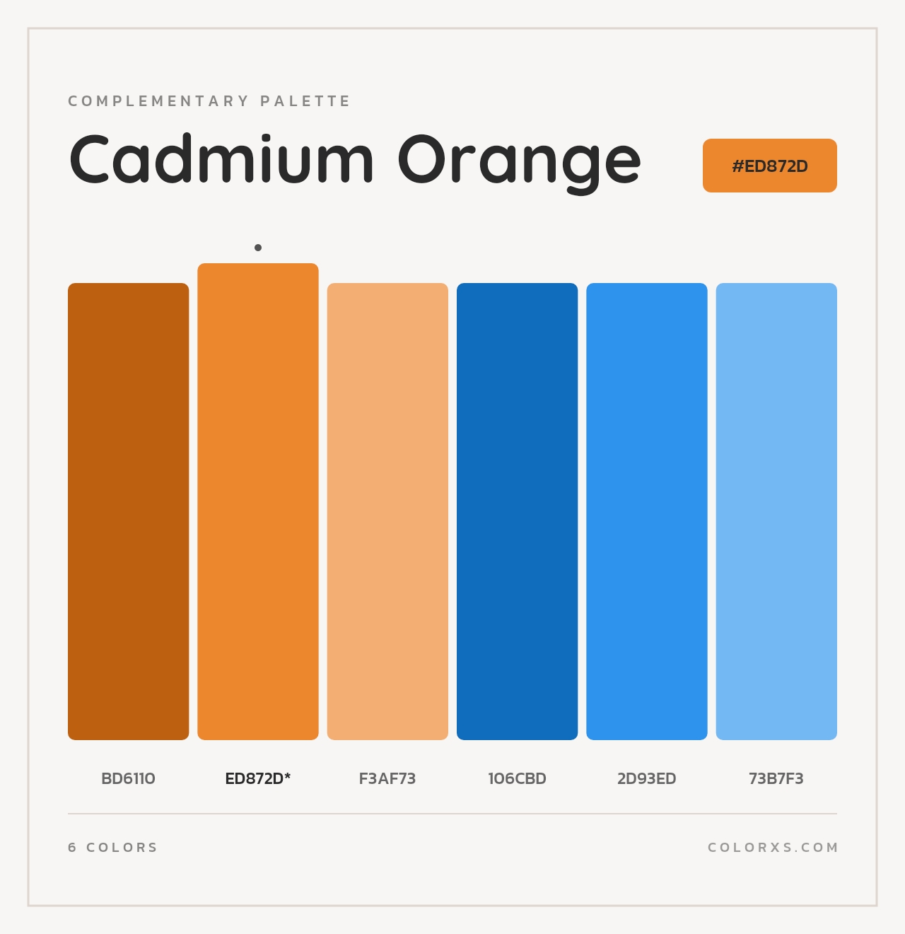 Cadmium Orange - Complementary Color Palette