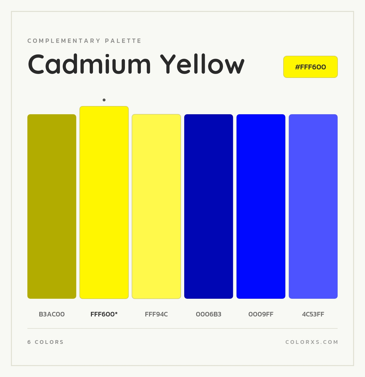 Cadmium Yellow - Complementary Color Palette