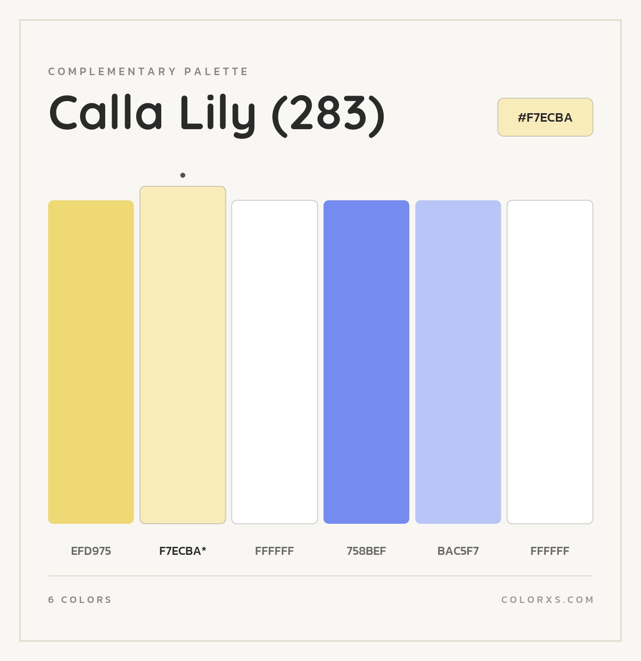 Calla Lily (283) - Complementary Color Palette