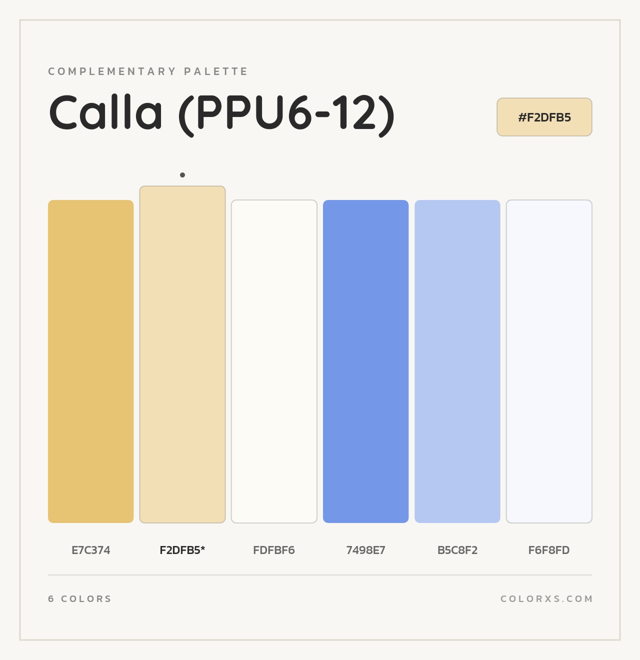 Calla (PPU6-12) - Complementary Color Palette