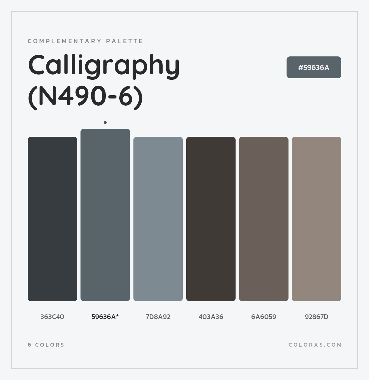 Calligraphy (N490-6) - Complementary Color Palette