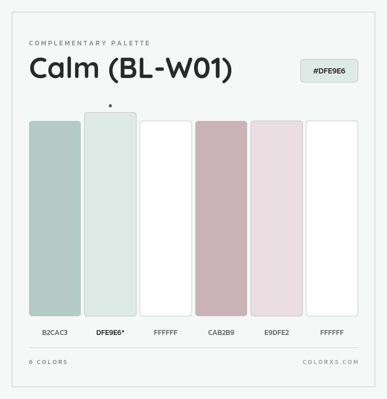 Calm (BL-W01) - Complementary Color Palette
