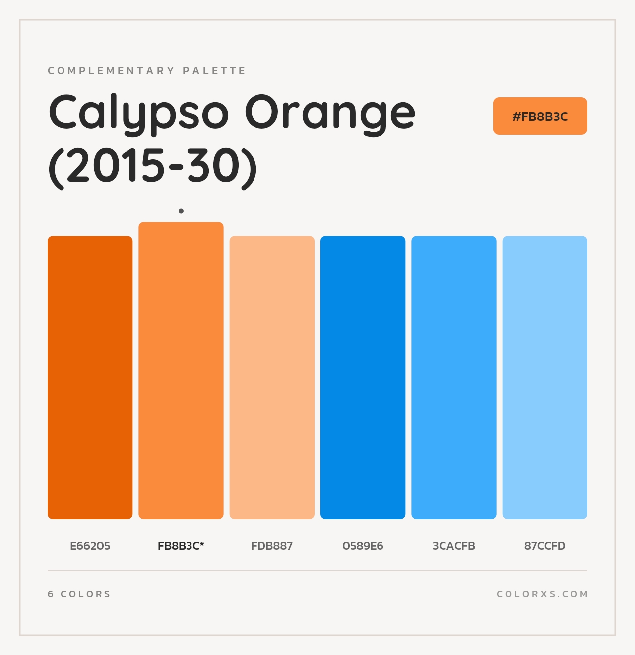 Calypso Orange (2015-30) - Complementary Color Palette