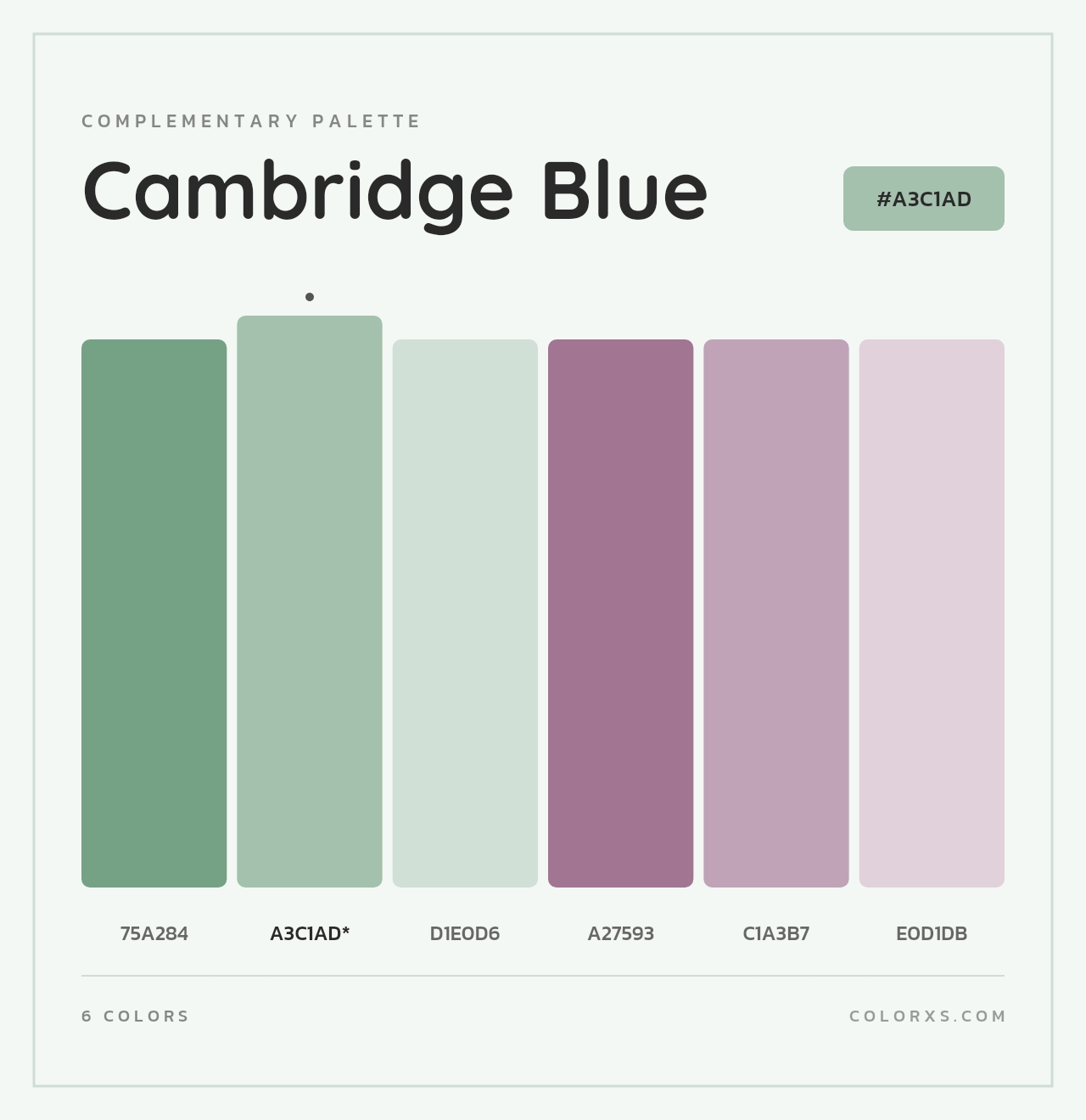 Cambridge Blue - Complementary Color Palette
