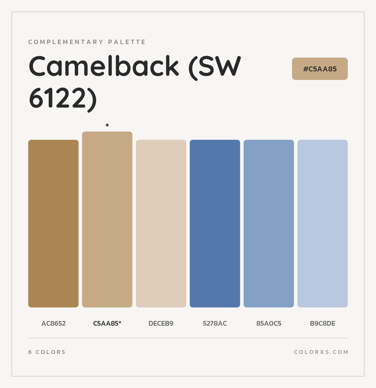 Camelback (SW 6122) - Complementary Color Palette