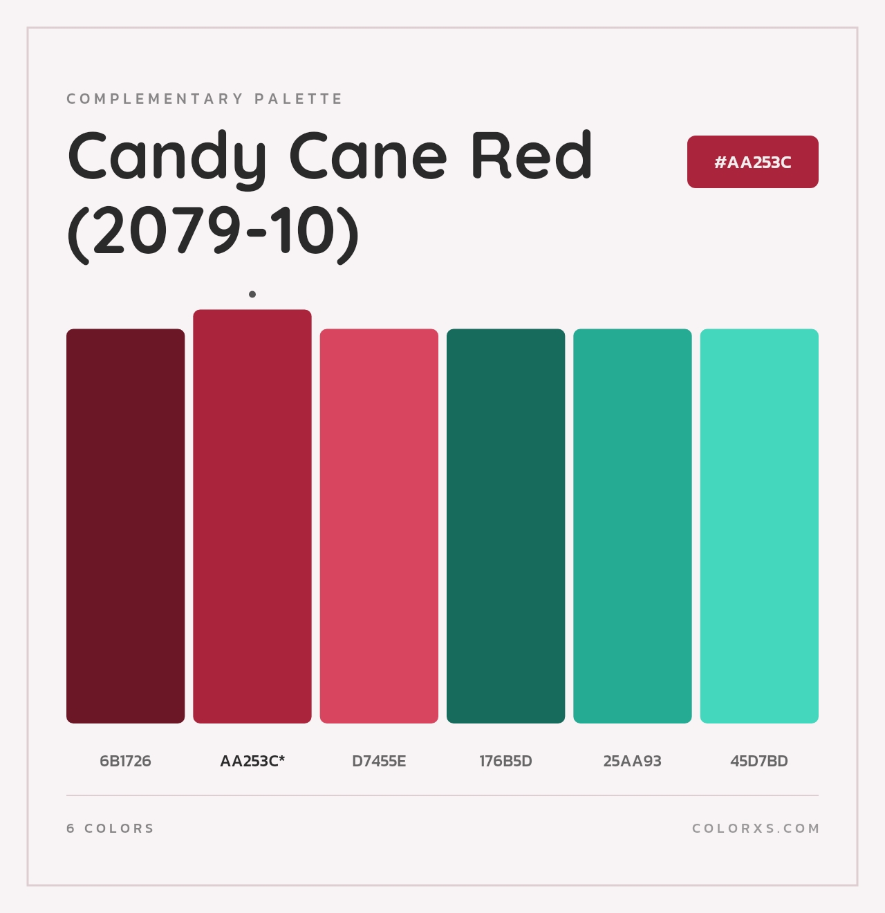 Candy Cane Red (2079-10) - Complementary Color Palette