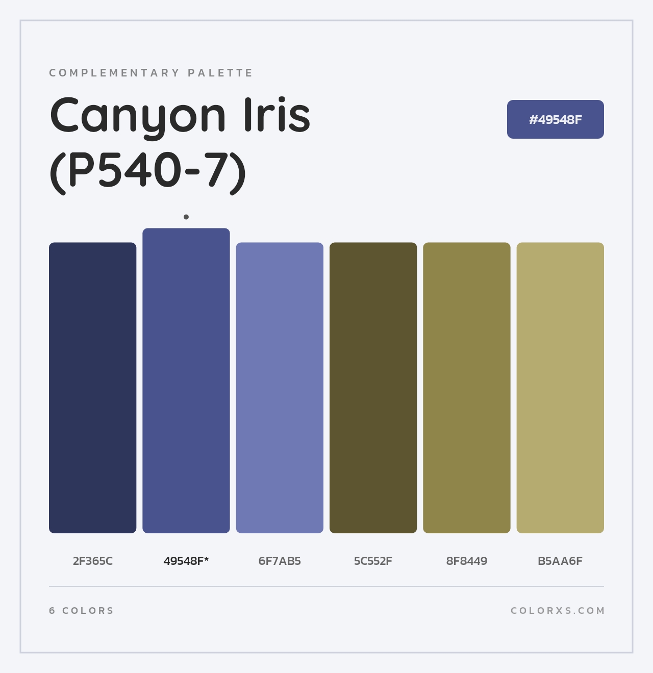 Canyon Iris (P540-7) - Complementary Color Palette