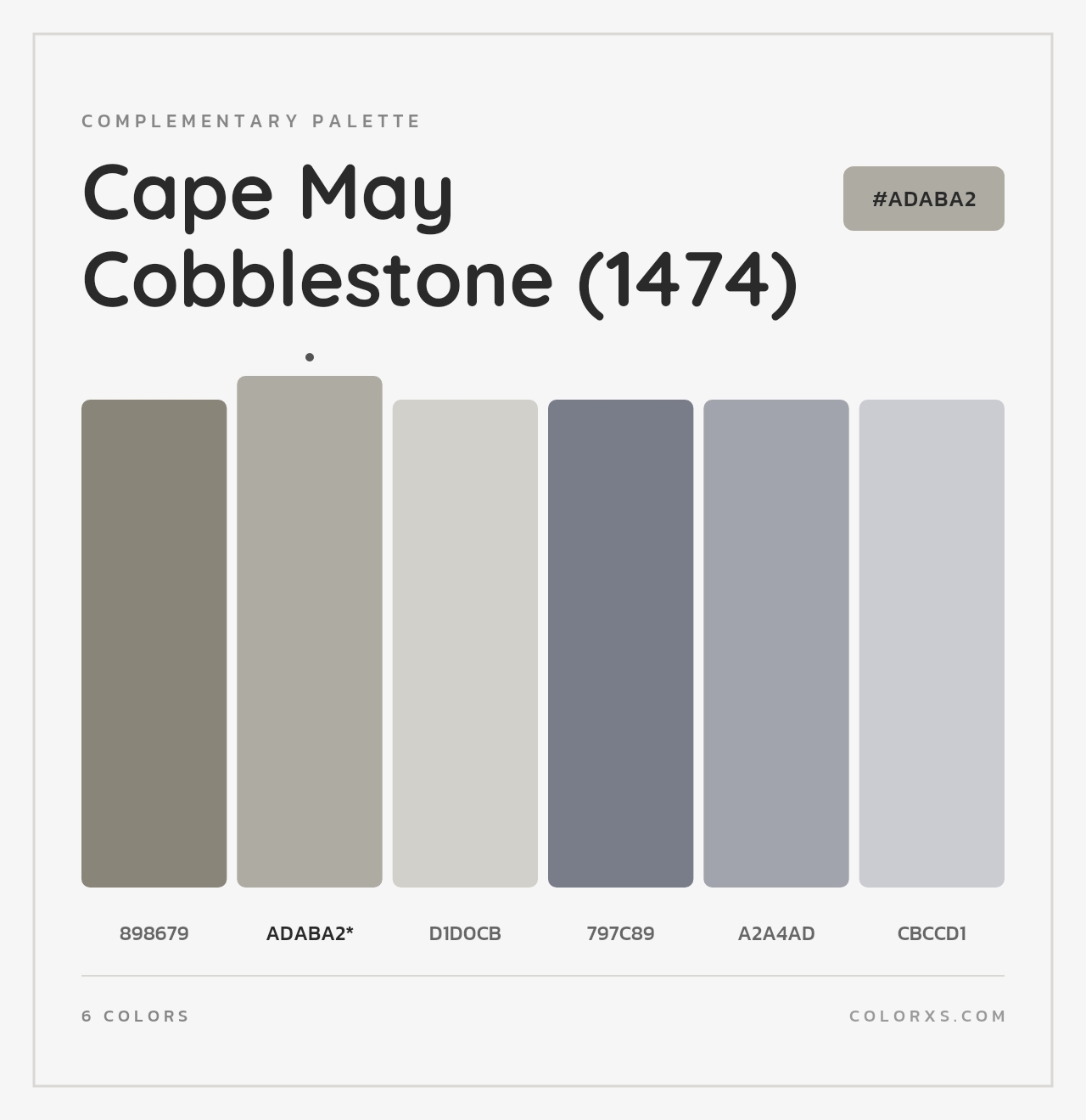 Cape May Cobblestone (1474) - Complementary Color Palette