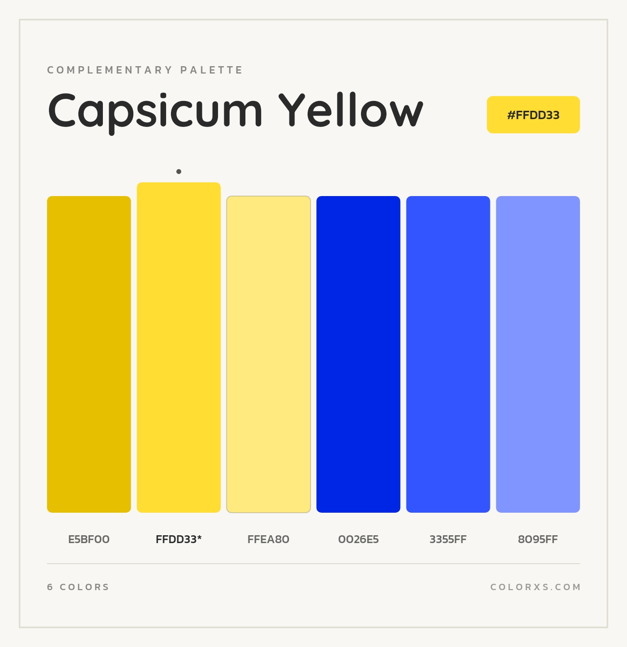 Capsicum Yellow - Complementary Color Palette