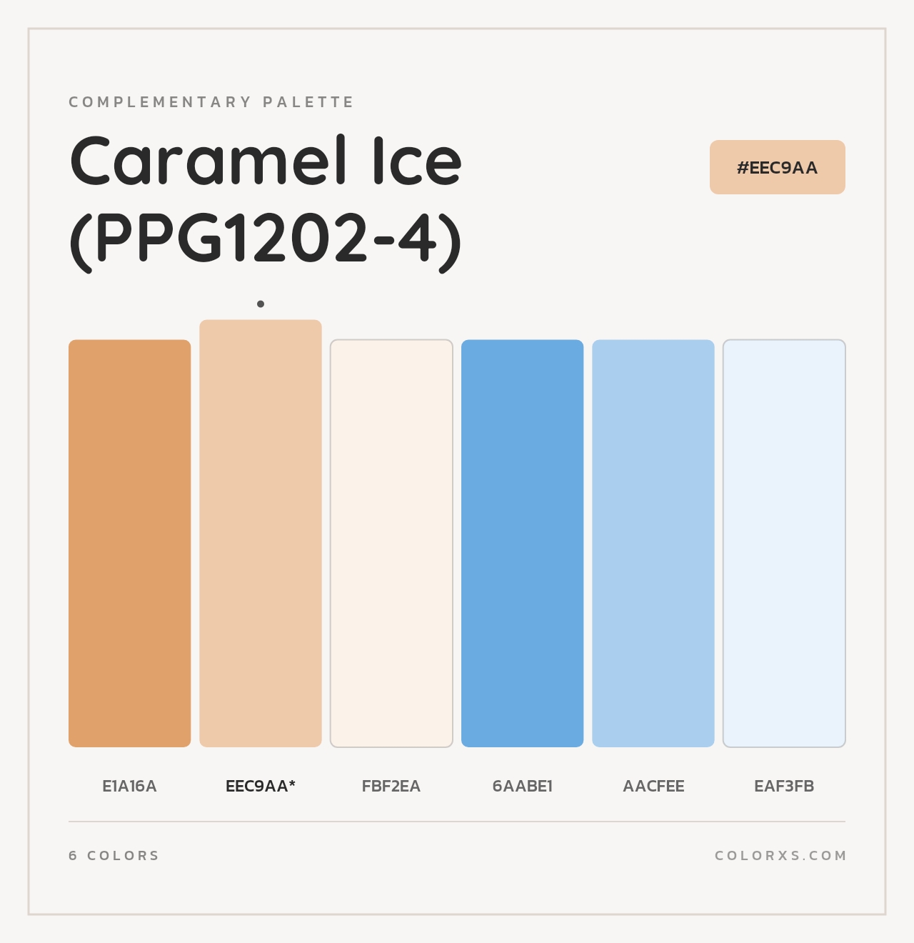 Caramel Ice (PPG1202-4) - Complementary Color Palette