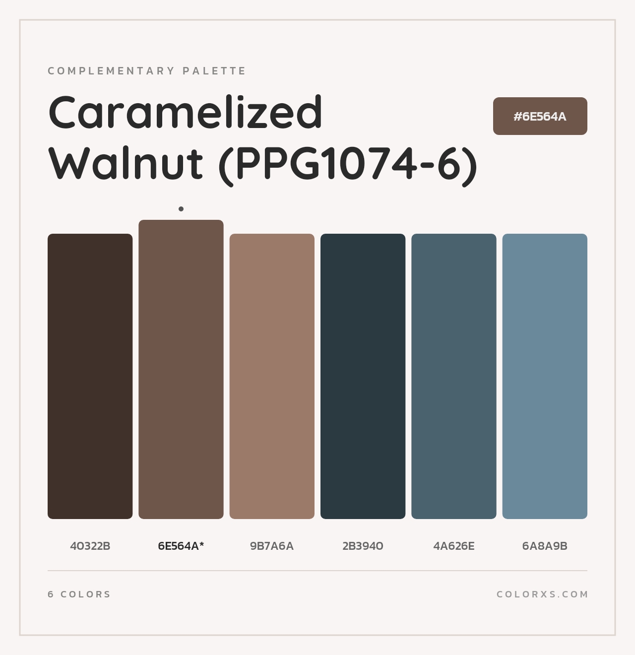 Caramelized Walnut (PPG1074-6) - Complementary Color Palette