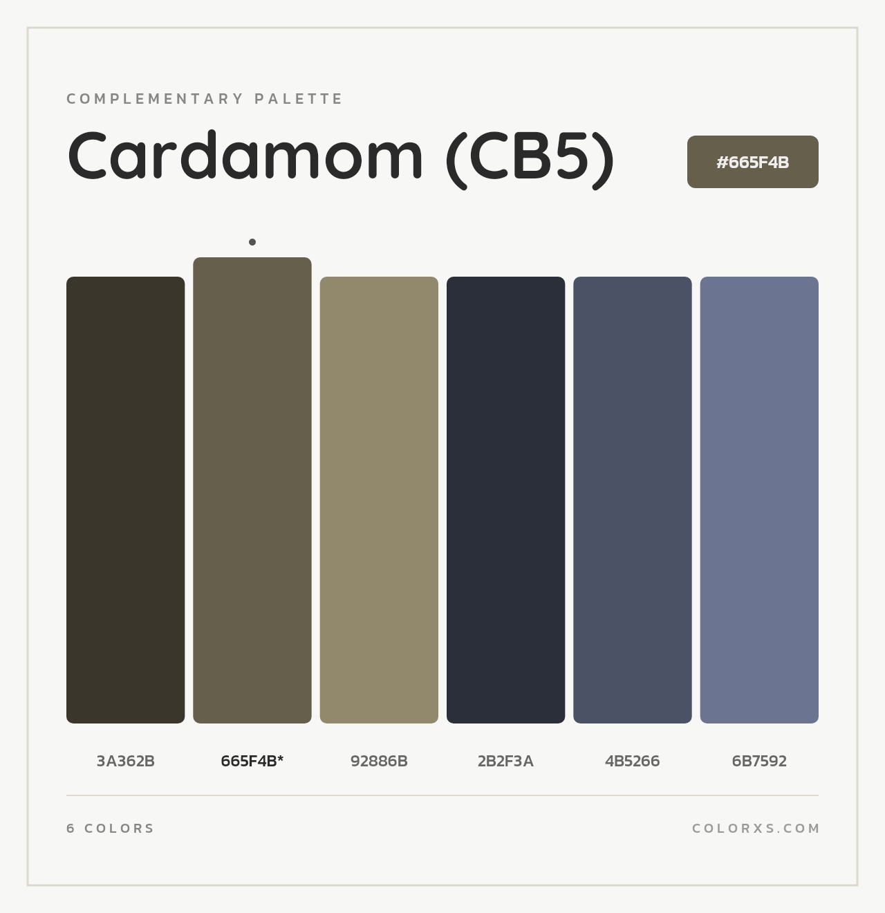 Cardamom (CB5) - Complementary Color Palette